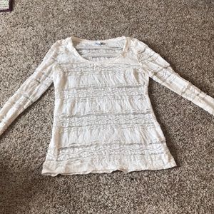 Sheer lace long sleeve shirt